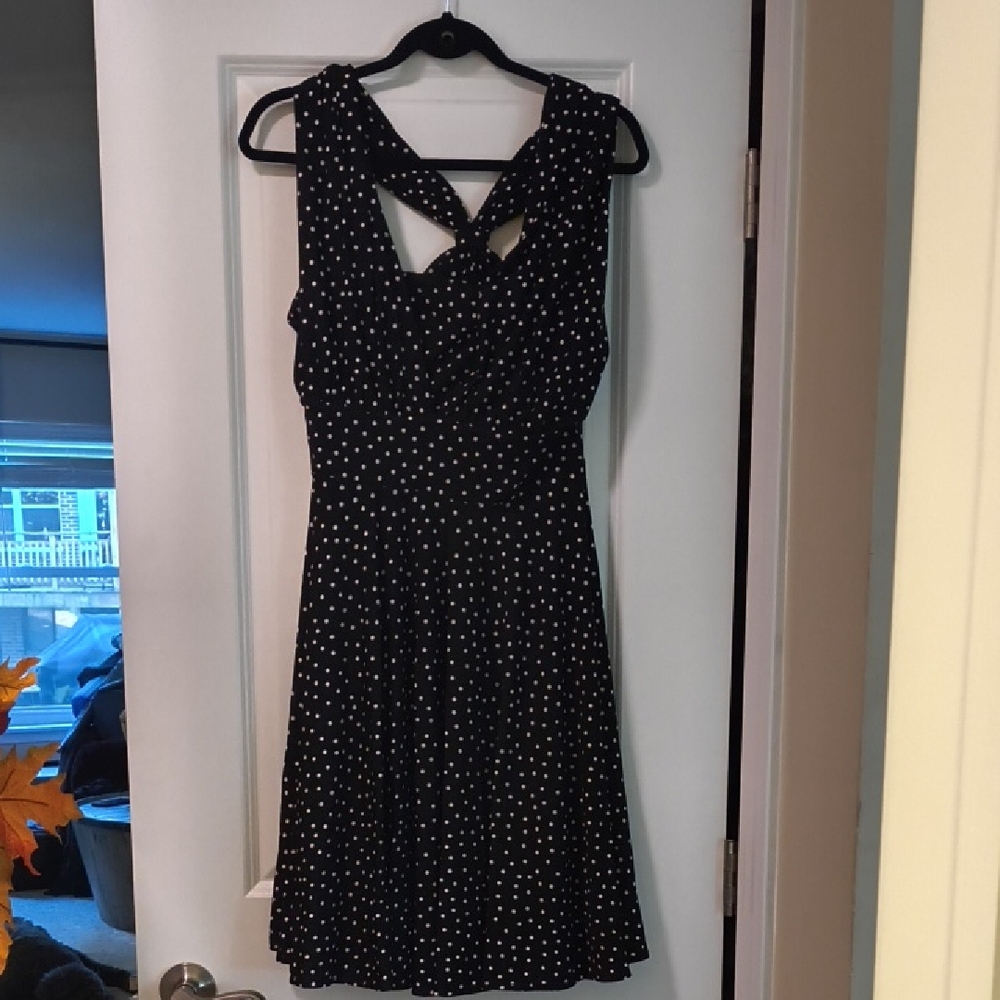 White House Black Market Black and White Backless Dress